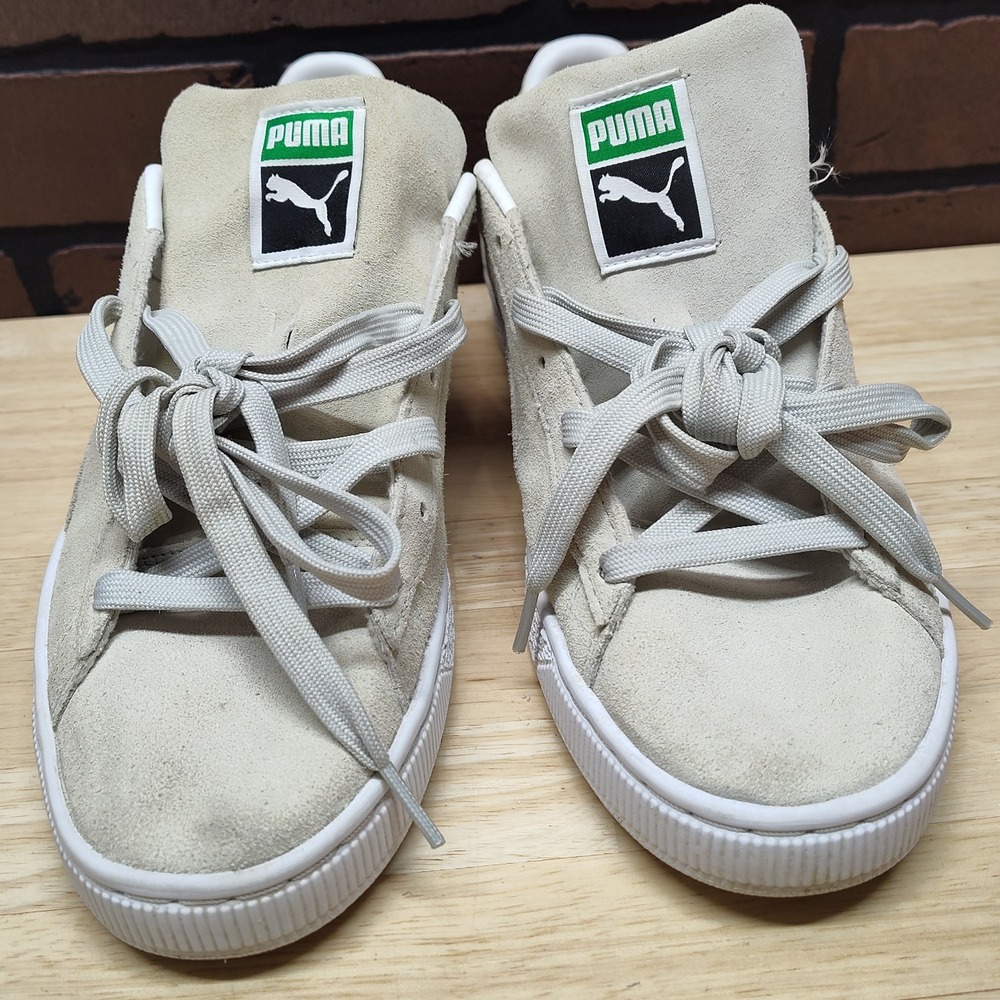 Puma Suede Classic XXI tan Puma White Lace Up Sneakers Men's Size 10.5 - Picture 4 of 16